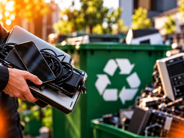 UNG TECH: Reciclagem de eletrônicos ao entardecer